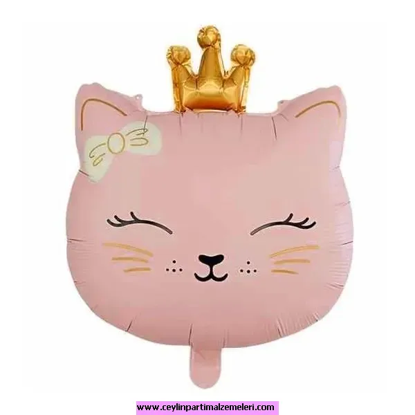 Soft Taçlı Kedi Folyo Balon